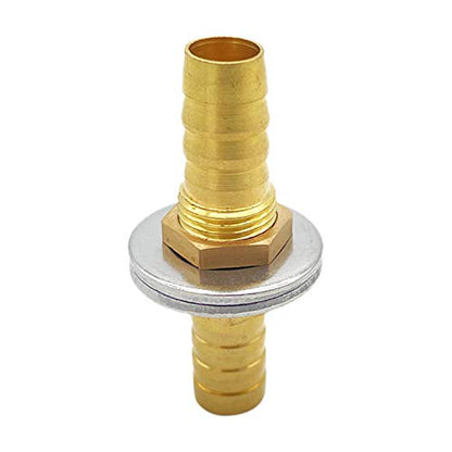 Brass 5/16" Hose Barb Bulkhead Fitting Thru-Bulk Straight Adapter for Water Fuel Air - size: 5/16" Hose Barb