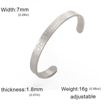 VASSAGO Ayatul Kursi Bracelet for Women Men Muslim Quran Allah Openable Bangles Arabic Calligraphy Cuff Bracelet Islam Eid Islamic Jewelry Gifts - color: Islamic Bracelet