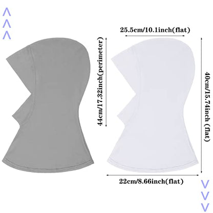 4 Pieces Modal Hijab Cap Adjustable Muslim Stretchy Turban Full Cover Shawl Cap Full Neck Coverage for Lady - color: Black, White, Blue, Gray