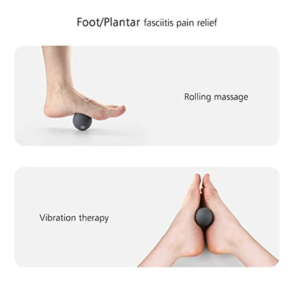 2" Mini Massage Ball, 5 Speeds Vibrating Massage Roller Ball for Palm, Hand, Foot, Leg, Neck, Back, Trigger Point Muscle Therapy Ball for Myofascial Release, Plantar Fasciitis Relief, Gray - color: Gray
