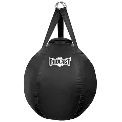 Wrecking Ball Heavy Punching Bag for Adults, Hook and Uppercut, Body Snatcher, Boxing, MMA, Muay Thai, 65 lbs, Classic - color: Black / Black, style: Unfilled