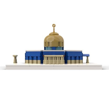 Birthday gift educational puzzle assembly toy for children, Jerusalem Rock Dome Mosque blocks, Muslim building blocks Islamic architecture plastic brick gift, creative DIY educational toy, Eid gift