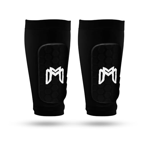 MediCaptain Mini Shin Guards Soccer – Built in Shin Pad Sleeves for Mens, Women, Teens - Small Shin Guards - Lightweight, Breathable Shin Defender Leg Protection - color: Black, size: Maxi (5.5 x 2.8 in)