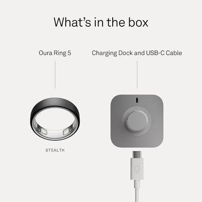 Oura Ring 5 Smart Ring - Stealth - Size 6 - Fitness & Sleep Tracker - color: Stealth, size: 6, style: Ring