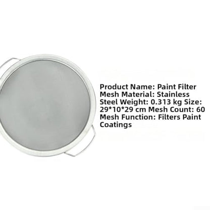 Fine Mesh Stainless Steel Bucket Filter Screen for 5 Gallon Buckets, Suitable for Filtering Paint, Rice, Honey, and Aquarium Cleaning