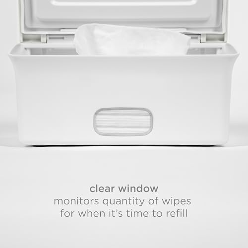 Ubbi Baby Wipes Dispenser with Weighted Plate, Oat | Rubber Seal Keeps Wipes Fresh, Non-Skid Feet, Holds Standard Pack of Wipes, Baby Changing Station Essential - color: Oat Wipes Dispenser, size: 1 Count (Pack of 1)