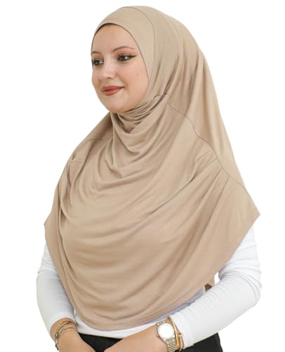 Prien Ready To Wear Hijab For Women, Instant Turban, Soft Muslim Scarf For Prayer, Long Hijabs, Islamic Clothes, Jersey Abaya - color: Deep Mink