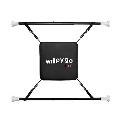 Doorway Punching Bag Mini Portable Boxing Bag Apartment Friendly Workouts Aerobic Exercise Stress Relief Boxing accessories Speed Bag Stand Sports Fitness Workout Equipment 28"-36" Size Black