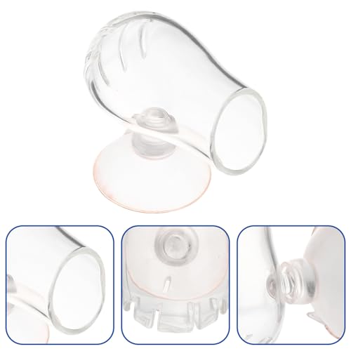 Garneck Glass Aquarium Fish Feeder Cup Worm Bait Container Fish Tank Feeding Cup for Aquarium Use