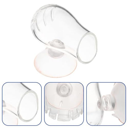 Garneck Glass Aquarium Fish Feeder Cup Worm Bait Container Fish Tank Feeding Cup for Aquarium Use