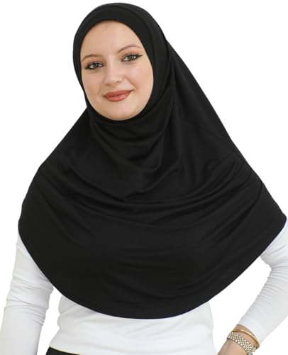 Prien Ready To Wear Hijab For Women, Instant Turban, Soft Muslim Scarf For Prayer, Long Hijabs, Islamic Clothes, Jersey Abaya - color: Black