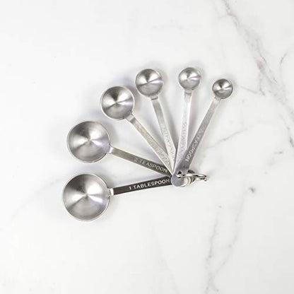 Mrs. Anderson’s Baking Measuring Spoons, 6-Piece Set, Heavyweight 18/8 Stainless Steel - style: Measuring Spoons, 6-Piece Set