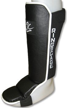 R2C Hook&Loop MMA Grappling Shin Instep - Open Back for Muay Thai, MMA, Kickboxing - size: Standard