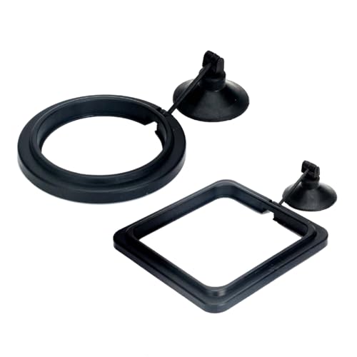 2lots Durability Silicones Feeding Frames Practical Round Floating Food for Various Aquariums Shape Durability Feeders - color: Black, size: D