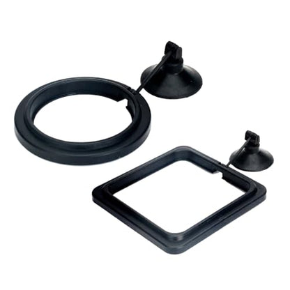 2lots Durability Silicones Feeding Frames Practical Round Floating Food for Various Aquariums Shape Durability Feeders - color: Black, size: D