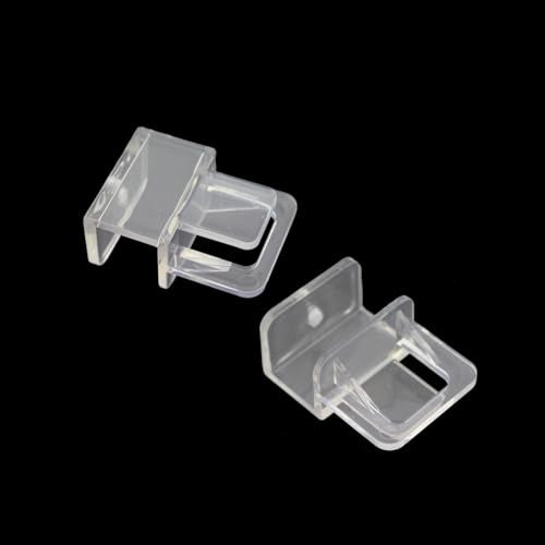 4PCS Transparent PC Plastic Aquarium Lid Clips with Screw Mesh Panel Anti Escape Fixing Clamp Suitable for 0.8 Inch Aquarium Glass Wall