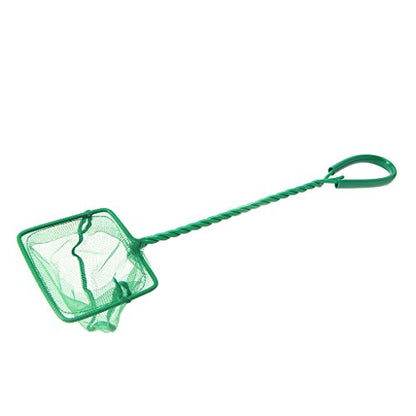 Aquarium Fish Net 4" Fine Mesh Green Skimmer Filter for Small Fish Tanks Catch Net with Comfortable