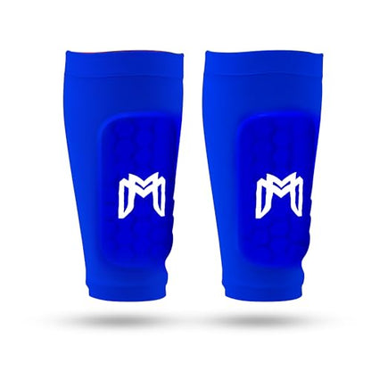 MediCaptain Mini Shin Guards Soccer – Built in Shin Pad Sleeves for Mens, Women, Teens - Small Shin Guards - Lightweight, Breathable Shin Defender Leg Protection - color: Blue, size: Maxi (5.5 x 2.8 in)