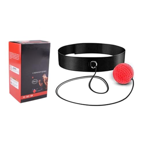 Boxing Ball Headband Set PU Rubber Punching Boxing Ball Adjustable Headband Fitness Hand Eye Coordination Speed Training for Adults Kids Home Gym