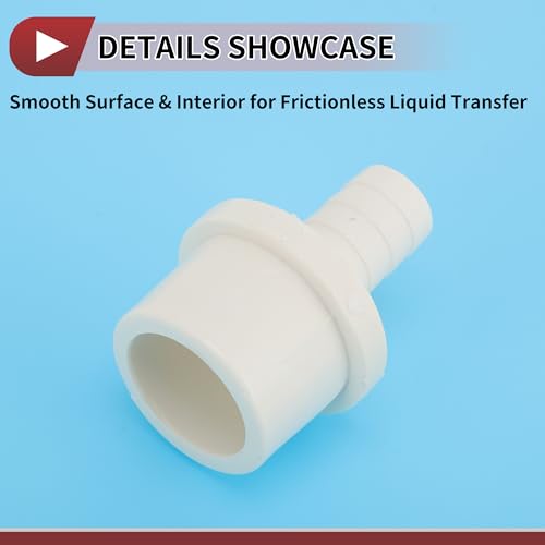 Plastic Hose Barb Fitting 1-1/4" x 5/8" Barb OD Straight Through Pipe Connector White 5 Pcs - color: White, size: 1-1/4" x 5/8" OD