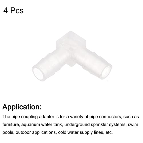 uxcell 5/16" 90 Degree Elbow Hose Barb, 4pcs L-Shaped Aquarium Air Valve Connector Tubing for Fish Tank Pond Air Line - size: 5/16"