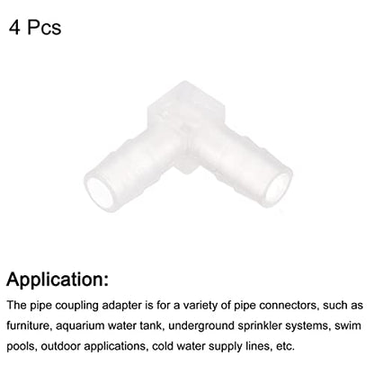 uxcell 5/16" 90 Degree Elbow Hose Barb, 4pcs L-Shaped Aquarium Air Valve Connector Tubing for Fish Tank Pond Air Line - size: 5/16"