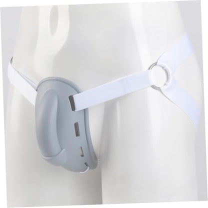 Luxshiny Breathable Sports Groin Guard Protective Cup Gray Soft Material Integrated Crotch Protector One Size for Boxing MMA and Athletic Impact Protection