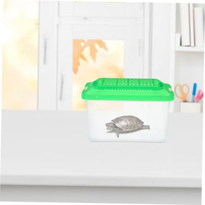 Happyyami 2pcs Portable Fish Tank Handle Aquarium for Travel Betta Container for Small Reptiles Turtles and Hamsters Space-Saving Pet Transport Box