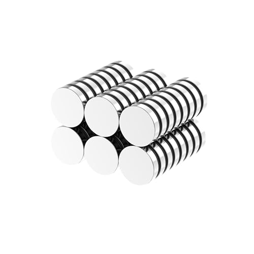 N52 Magnet - 1/2" D x 1/10" H - 48 Pack, Strong Refrigerator Magnets, Small Round Disc Magnets for Crafts, Premium Brushed Nickel Magnet for Fridge,Office,Building,Craft,DIY,3D Printing - size: D1/2" x H1/10"