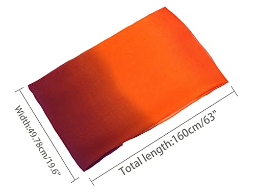 uxcell Women'sChiffon Sheer Long Scarf Silky Gradient Party - color: Orange Purple
