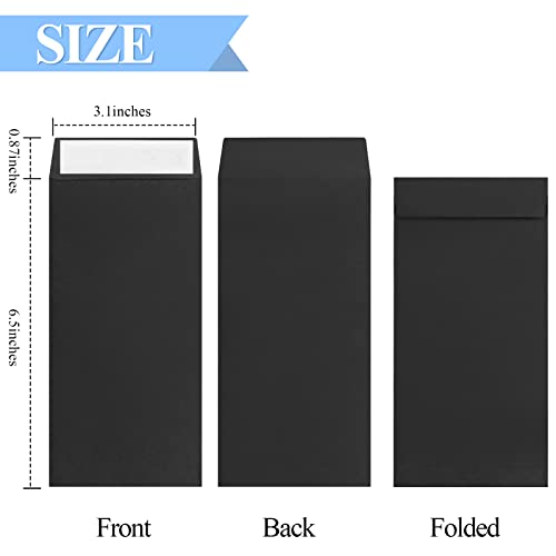 BONUS++ Envelope Set - 120 Envelopes for Cash, Checks, & Tickets; 80GSM, 3.2x6.6 inch Black Envelopes - Perfect for Cash Challenge Savers - size: 3.2x6.6in (Pack of 1)