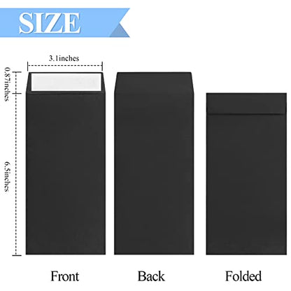 BONUS++ Envelope Set - 120 Envelopes for Cash, Checks, & Tickets; 80GSM, 3.2x6.6 inch Black Envelopes - Perfect for Cash Challenge Savers - size: 3.2x6.6in (Pack of 1)