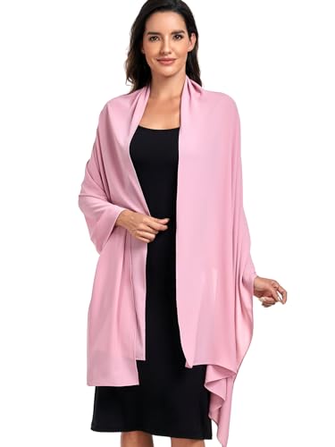 Chiffon Shawl and Wraps for Women Warm Scarves Wedding Evening Bridal Scarfs Pashmina Shawls - color: Blush