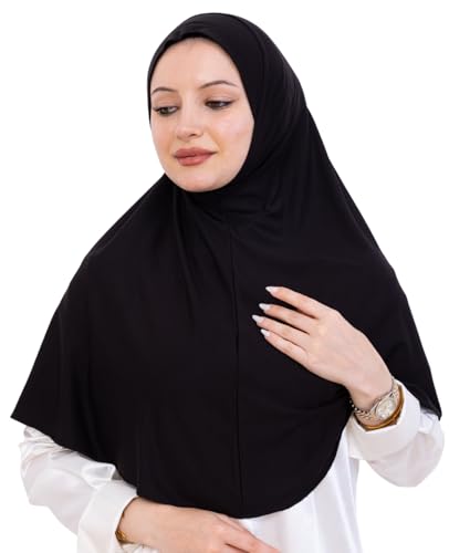 Prien Ready Hijab For Women, One Piece Muslim Instant Turban, Easy To Wear Long Head Scarf, Turkish Islamic Clothes For Abaya - color: Black