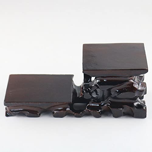 GOLDY&WENDY Rectangular Oriental Handmade Rosewood Pedestal Base | Vase Teapot Buddha Statue Ornament Display Stand Pedestal, Traditional Craft Display Base