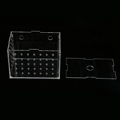 Fish Breeder Box, Aquarium Fish Breeding Box with Suction Cups, High Transparency Acrylic Hatchery Incubator Tank for Baby Fish Shrimp Clownfish Isolation and Rearing (11 * 7 * 8CM) - size: 11*7*8CM