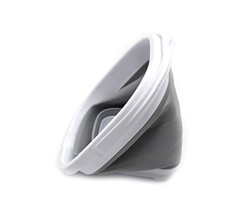 SAMMART 2.6L (0.68 Gallon) Super Mini Sqare Collapsible Plastic Bucket - Foldable Square Tub - Portable Fishing Water Pail - Space Saving Outdoor Waterpot (1, Grey) - color: Gray