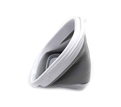 SAMMART 2.6L (0.68 Gallon) Super Mini Sqare Collapsible Plastic Bucket - Foldable Square Tub - Portable Fishing Water Pail - Space Saving Outdoor Waterpot (1, Grey) - color: Gray
