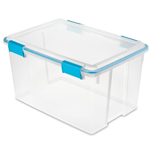 Sterilite 16-Pack Gasket Box, Weather-Resistant Storage Bins with Latching Lids, 54 Quart - Heavy-Duty Organizing Containers for Closet, Bathroom, and Office - size: 54 Quart, style: 16 Pack