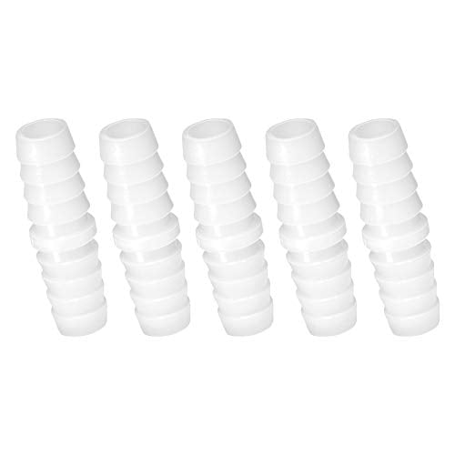 Quickun Plastic Hose Barb Fitting, 3/8" x 3/8" Barbed Splicer Mender Joint Adapter Union Fitting (Pack of 5) - size: 3/8 Inch