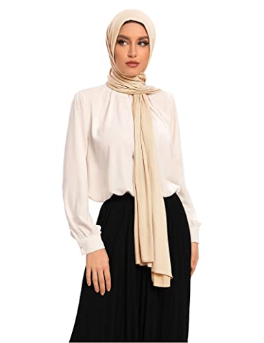 Txmout Premium Jersey Hijabs for Women - Cotton Muslim Scarfs - color: Nude