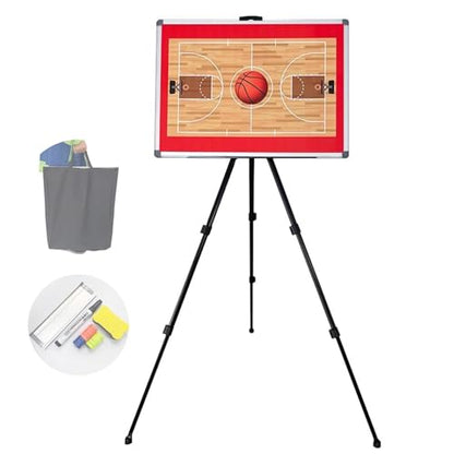 Magnetic Basketball Coaching Board, Double Sided Dry Erase Clipboard, Large Tri-pod Tactic Board, for Training