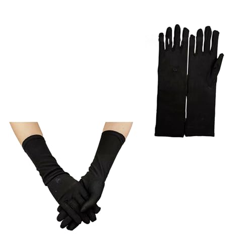 Muslims Arab Black Gloves for Women Sunproof Arm Covers Embroidery Long Arm Sleeves Full Finger Arabian Hijab Hand Gloves Long