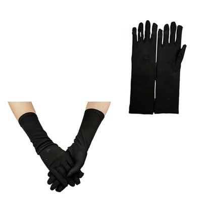 Muslims Arab Black Gloves for Women Sunproof Arm Covers Embroidery Long Arm Sleeves Full Finger Arabian Hijab Hand Gloves Long