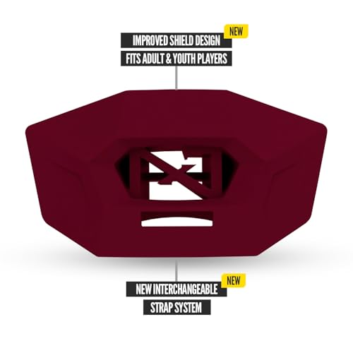Nxtrnd One Pro Football Mouth Guard, Interchangeable Strap, Fits Adult & Youth (Maroon) - color: Maroon Pro
