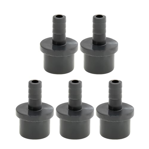 Plastic Hose Barb Fitting 1" x 3/8" Barb OD Straight Through Pipe Connector Grey 5 Pcs - color: Gray, size: 1" x 3/8" OD