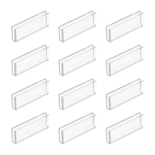 uxcell 12Pcs Plastic Glass Connector, Suitable for 3mm Thick 180 Degree Glass to Glass Clamp, Fixing Bracket Rimless Clip Holder for Aquarium Fish Tank Display Shelves, Transparent - color: Transparent, size: 3mm