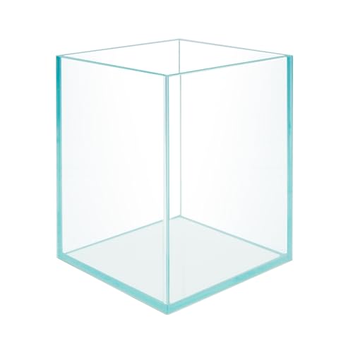 Nano Tall Rimless Frameless Extra Clear Glass Aquarium, Low Iron Glass Tank, 5mm Glass, White Leveling Mat Included, w/Lids Options - size: 5 GAL 9.8x9.8x11.8 in