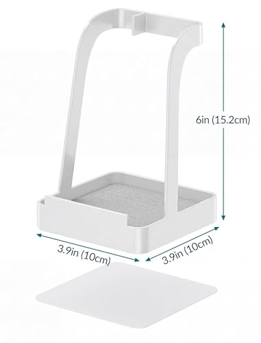 NiHome Pot Lid & Spoon Rest, Diatomite Tray Ladle Holder, Stove Top, White | Quick-Absorb Diatomite Base & Anti-Slip Silicone Pad Keep Counters Dry While Holding Lids & Utensils Upright - color: Medium White, size: with diatomite