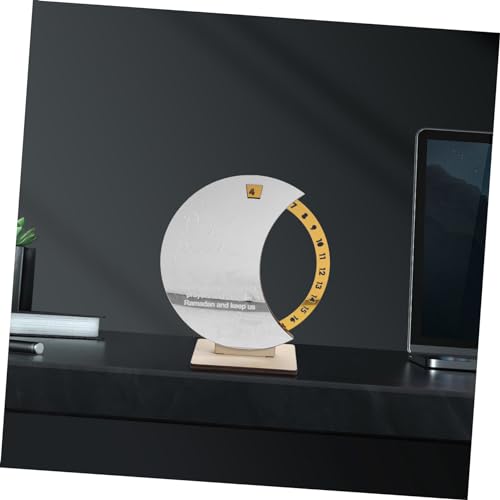 Wooden Ramadan Countdown Calendar Elegant Rotating Tabletop Decoration for Eid Celebrations for Home Office and School Decor